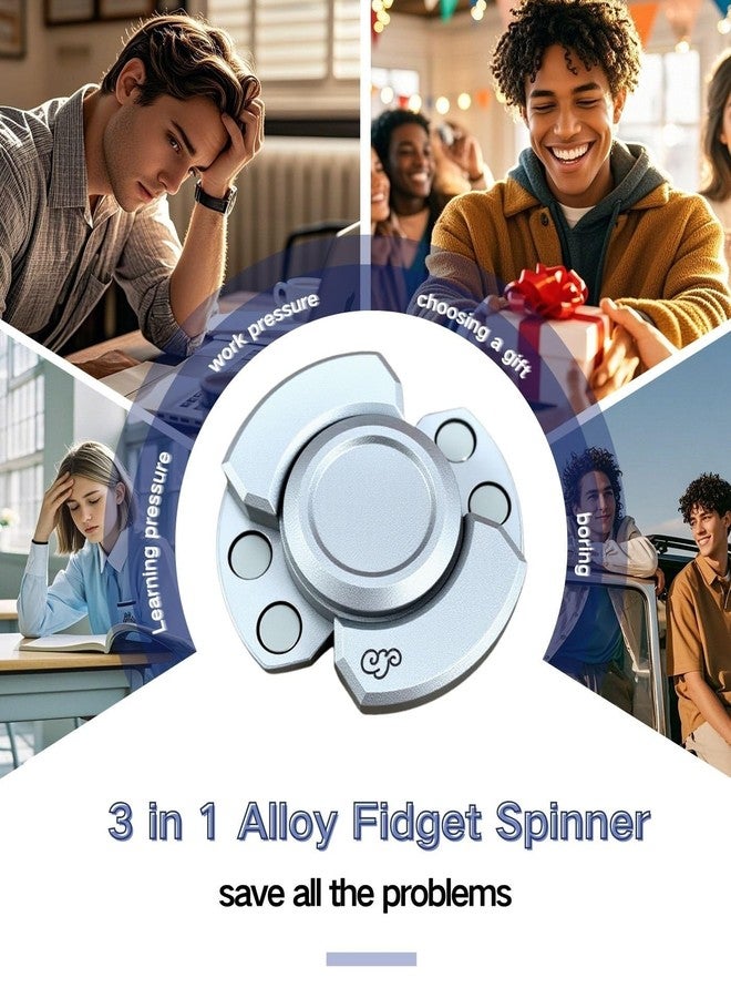 ألعاب معدنية لتخفيف التوتر للكبار، سبينر صامت 3 في 1، ألعاب لتخفيف التوتر، ألعاب حسية للكبار في عيد الميلاد (أسود) - Image 5